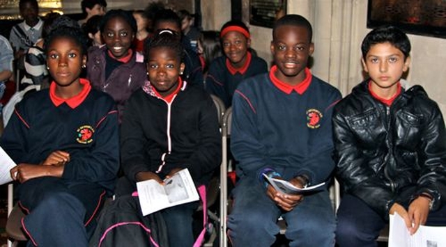 Pupils from Balbriggan before the Diocesan Service for Primary and Junior Schools which took place in Christ Church Cathedral today (September 26). 