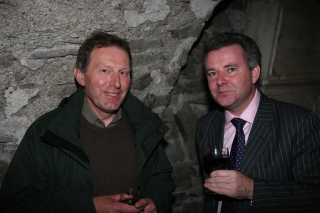 The Revd Canon John Mann from the Diocese of Connor with Scott Hayes at a reception for clergy from the Diocese of Bangor, North Wales who are presently visiting Dublin.