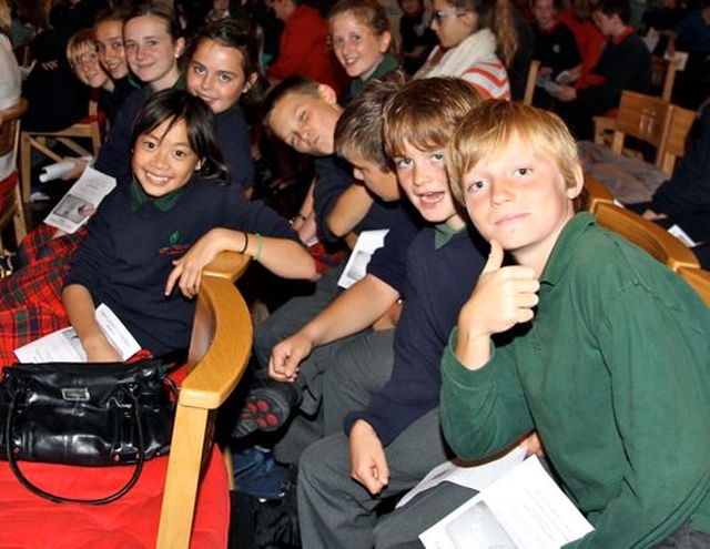 Pupils from Glenageary and Killiney enjoy the Dublin and Glendalough Diocesan Service of Primary Schools and Junior Schools in Christ Church Cathedral today (September 26).