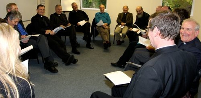Clergy from all over the dioceses attended a day organised by Archbishop Michael Jackson aimed at developing a diocesan vision. During the day they divided into discussion groups according to their years of service within the dioceses. Pictured are the 10–20 year old group. 
