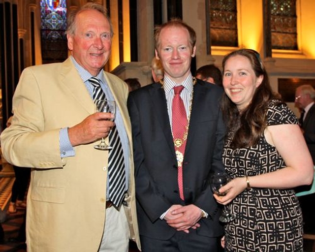 Pictured at the official reopening and rededication of the newly restored Lady Chapel of St Patrick’s Cathedral on July 9 were board member, Michael Webb; deputy Lord Mayor of Dublin, Henry Upton; and Aoife Roche. 