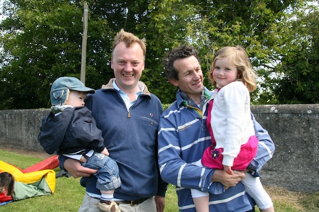 Andrew and Oliver Hewat and Patrick and Bella Wilkinson enjoying the Delgany Parish Fun Day.