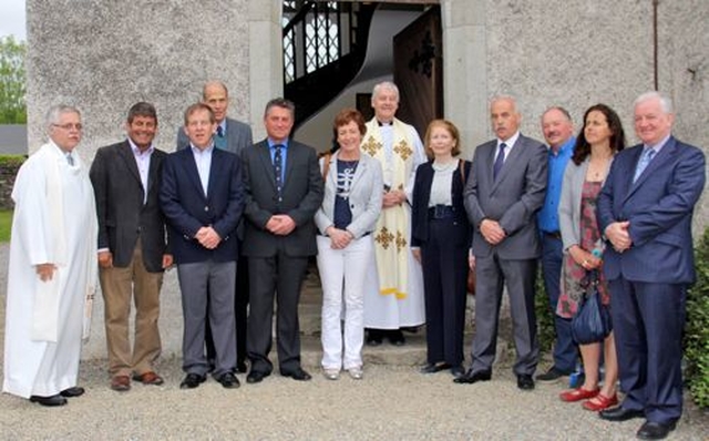 Work to the roof of Nun’s Cross Church, Killiskey, was dedicated by Archbishop Michael Jackson. He is pictured with the Vicar, the Revd Ken Rue, members of the roof committee and people who supported the project. 