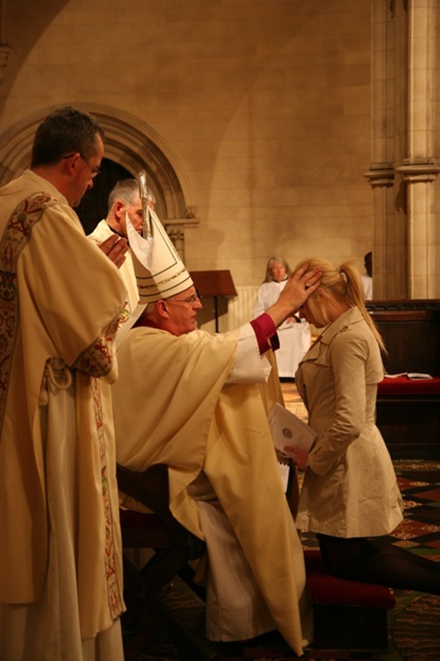 Adult Confirmations in Christ Church Cathedral during Easter Vigil. 