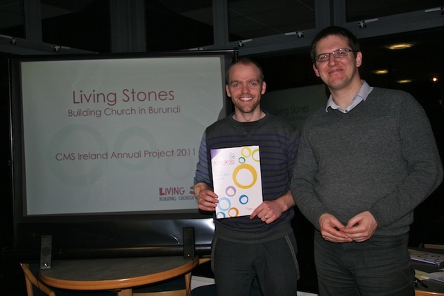 Andy McCormick and Roger Cooke of CMS Ireland at the Dublin launch of the organistion's new annual project, ‘Livingstones: Building Church in Burundi’. 
