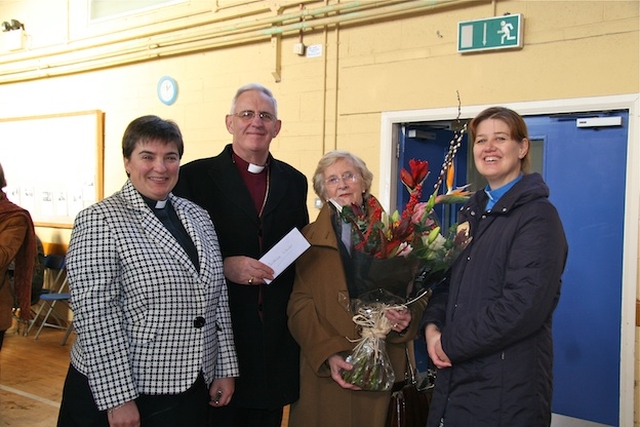 Pictured at the reception after the blessing of the Rectory extension at St Philip & St James' Church, Booterstown & Mount Merrion Parish, were the Revd Gillian Wharton, Rector; the Most Revd Dr John Neill, Archbishop of Dublin; Betty Neill and the Revd Suzanne Harris, Curate. Dr Neill and Betty were presented with gifts to mark their Archbishop's upcoming retirement. 