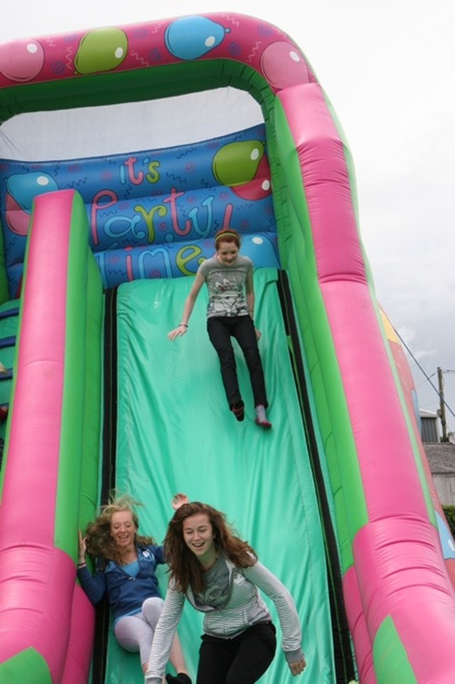 Trying out the Bouncy Slide at the Diocesan Senior Summer Camp in Co Tipperary.