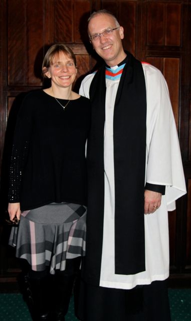 Canon Maurice Elliott and his wife Kirsten in Christ Church Cathedral following Maurice’s installation as 12th Canon. 