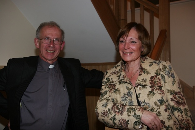 The Revd Kevin Brew, Rector of Howth and Anne Deane, wife of the Rural Dean, the Revd Robert Deane at the blessing and dedication of the new Rectory for Howth. 