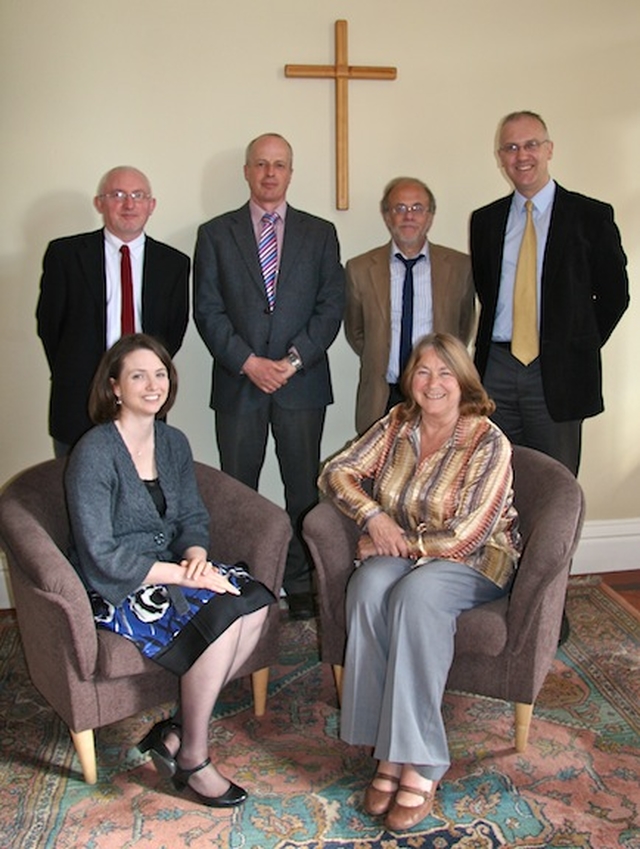 Pictured on day three of the 'Atonement as Gift' Integrative Seminar in the Church of Ireland Theological Institute were organisers and speakers (back row); the Revd Patrick McGlinchey, the Revd Dr Robin Stockitt, Dr Richard Bauckham, the Revd Dr Maurice Elliott, (front row) Dr Katie Heffelfinger and Dr Elaine Storkey. 