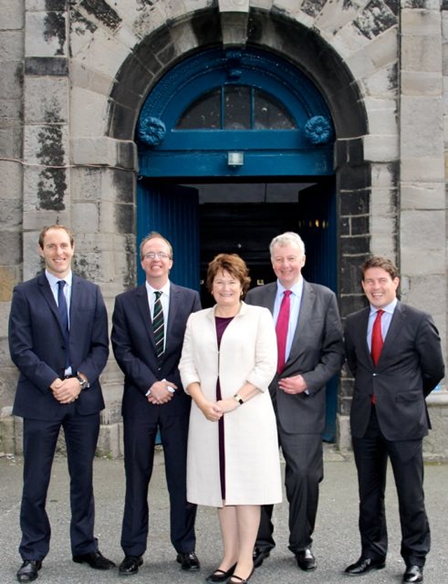 The organisers of the annual Church of Ireland New Law Term Service outside St Michan’s Church this morning, Monday October 7. They are (from left to right) Michael Hastings, Nicholas Montgomery, Hilary Prentice, Alan Graham, and Stephen Carson. 