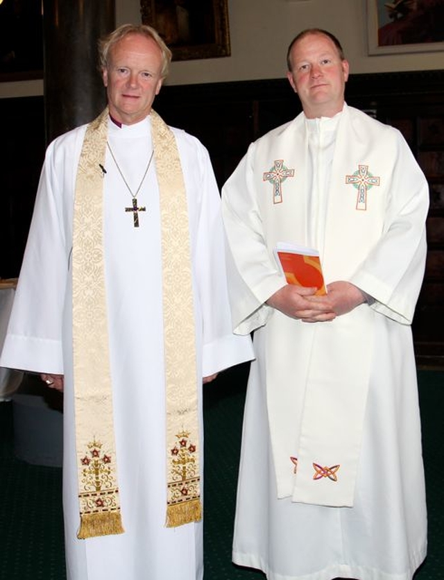 Bishop Patrick Rooke and the Revd Bruce Hayes before the Church’s Ministry of Healing: Ireland annual service in Christ Church Cathedral. 