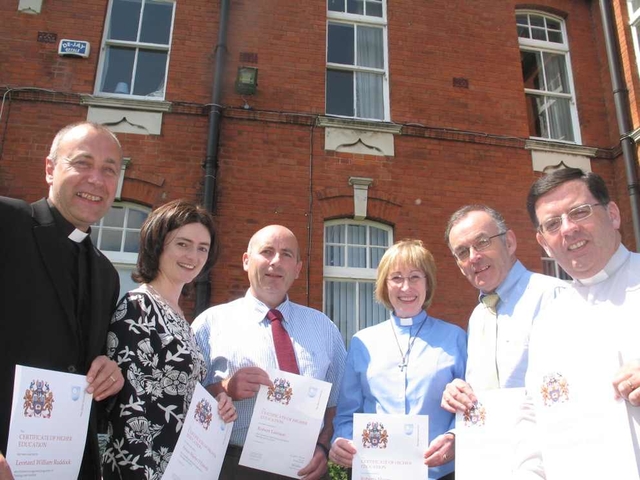 Pictured at the Presentation of Certificates in Theology and Vocation in the Church of Ireland Theological College are (left to right) the Revd Leonard Ruddock, Anne-Marie O'Farrell, Robert Lawson, the Revd Roberta Moore, Ivan Duncan and the Revd Matthew Hagan.