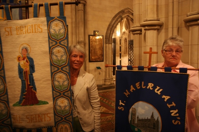 Ann Dennison from Stillorgan and Mary Lucas from St Maelruain's Tallaght at the Diocesan Mothers' Union Festival Eucharist in Christ Church Cathedral.