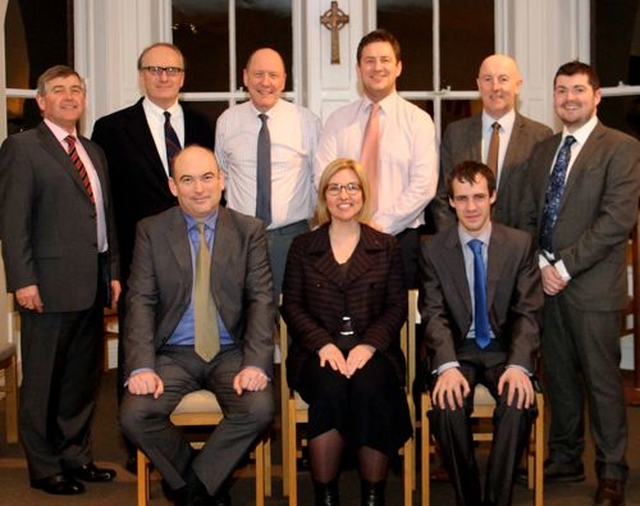 The current first years at the Church of Ireland Theological Institute which celebrated 50 years at its Braemor Park location yesterday, February 17. Back row: Nigel Pierpoint, David Compton, Scott McDonald, Dennis Christie, Chris MacBruithin and Peter Smith. Front row: Robert Smyth, Suzanne Cousins and Raymond Kettyle.