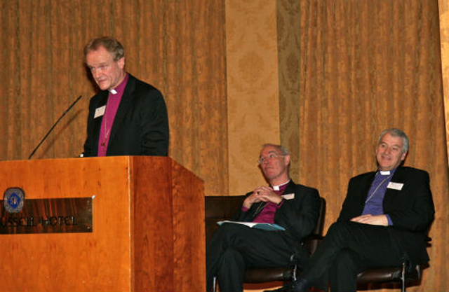 The Bishop of Tuam, the Right Revd Patrick Rooke, the Archbishop of Armagh, the Most Revd Alan Harper and the Archbishop of Dublin, the Most Revd Dr Michael Jackson, at the opening of the Bishops’ Conference.