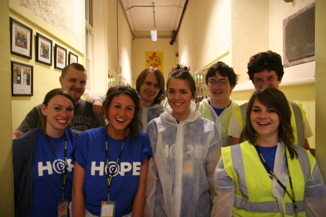 Urban Soul workers ready to go in Westland Row CBS Secondary School. The group were painting school railings as part of Urban Soul which seeks to promote 'indiscriminate acts of kindness.'