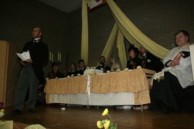 Pictured is Thomas Martilly (played by Robert Bautista) Best Man at the re-enactment of the wedding reception of Bram Stoker and Florence Balcombe in St Ann's Church, Dawson Street. Bram Stoker, most famous for writing Dracula married Florence, the sweetheart of Oscar Wilde in St Ann's in 1878. 