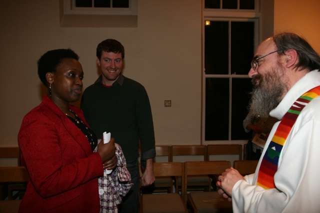 Pictured at the Christian Unity Service in the Church of Ireland Theological Institute are Juliet Amamure, Philip McKinley and the Revd Canon Patrick Comerford.