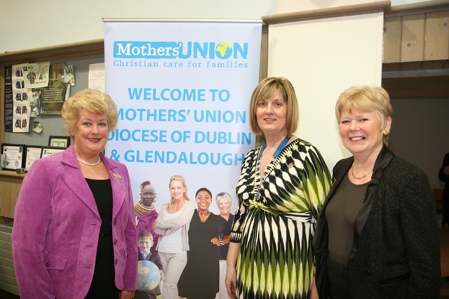 Pictured is Joy Gordon, newly commissioned as Diocesan President of the Mothers' Union in Whitechurch (centre) with her immediate predecessors June Wilkinson (left) and Ann Walsh (right).