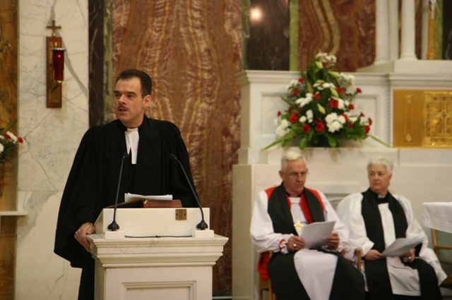 Pictured is the Methodist Chaplain to the Mater Hospital, the Revd Conrad Hicks opening the Ecumenical Service in the Chapel for all those who have died in Accident and Emergency in the Hospital over the last year.