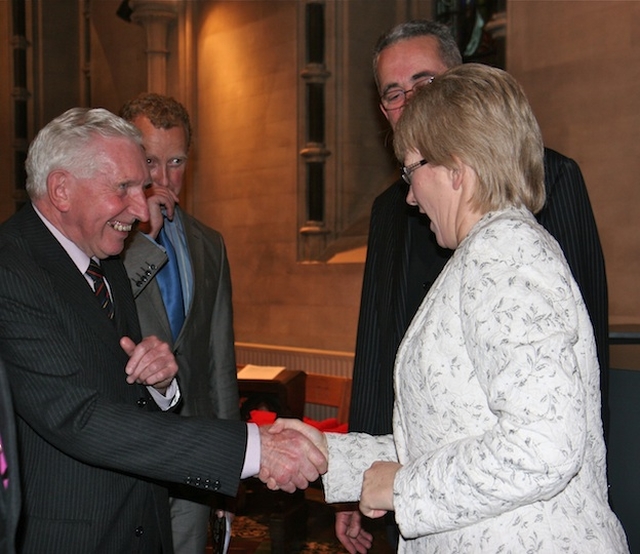 Minister Mary Hanafin meets author Dr Ken Milne at the Rediscover Christ Church Book Launch.