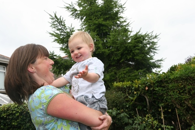 Mother and Son at a coffee morning in Drumcondra Rectory in aid of St Francis Hospice, Raheny.