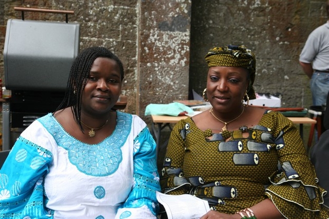 Chibuzu Alino (left) and Comfore Ihemadu at the Clonsilla Parish BBQ and Songs of Praise Service.