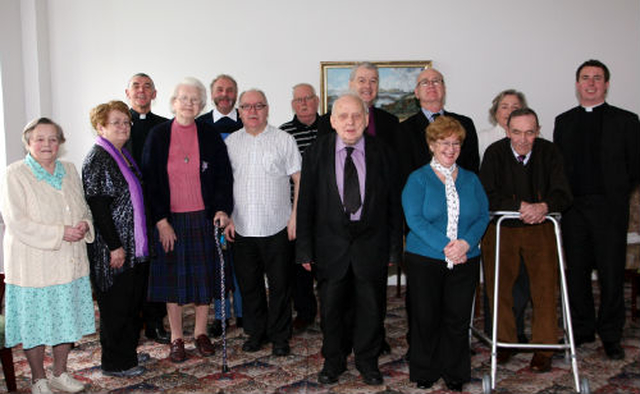 Residents of Damer Court gathered to meet Archbishop Michael Jackson who visited the facility, which provides accommodation for independent living, on Ash Wednesday.