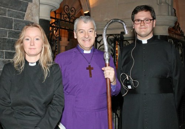 The Revd Sonia Gyles, the Most Revd Michael Jackson and the Revd Stephen Farrell at the Dublin & Glendalough Diocesan Primary Schools Service.