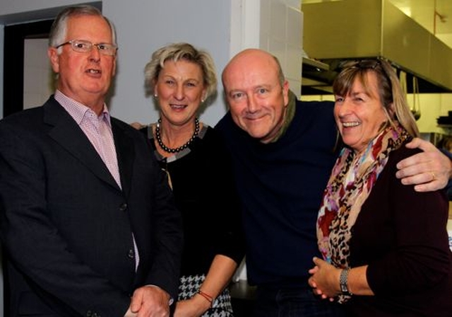 Honorary Secretary of Dublin and Glendalough Diocesan Councils, David Caird; Diocesan Secretary, Sylvia Heggie; Andrew McNeile; and Deputy Diocesan Secretary, Jennifer Byrne at the launch of The Church of Ireland – An Illustrated History in Church House, Dublin.