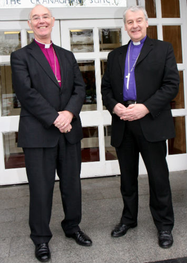 The Archbishop of Armagh, the Most Revd Alan Harper and the Archbisop of Dublin, the Most Revd Dr Michael Jackson, at the Bishops’ Conference on Human Sexuality in the Context of Christian Belief at the Slieve Russell Hotel in Cavan. 