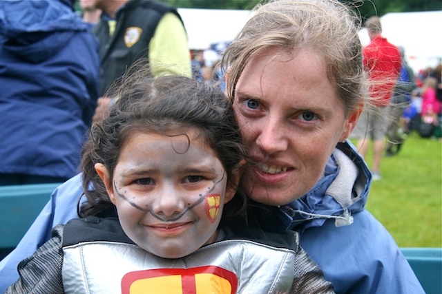 Enjoying the fete face painting.