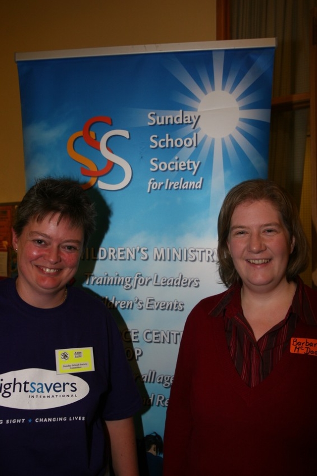 The Revd Anne Taylor, Children's Ministry Officer with Barbara McDade, Children's Development Officer with the Presbyterian Church at the Children's Ministry Training Event in Rathmines.