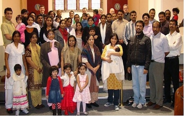 Congregation and clergy at the Inaugural Eucharist Service of the Church of South India Malayalam in St. Catherine’s Church, St Patrick's Cathedral Group of Parishes.