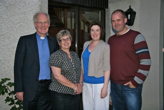 The Revd Canon David Moynan, his wife Isabelle, daughter-in-law Emma and son Edward pictured following the service in Kilternan Parish Church to mark the 25th Anniversary of David's ordination to the diaconate.