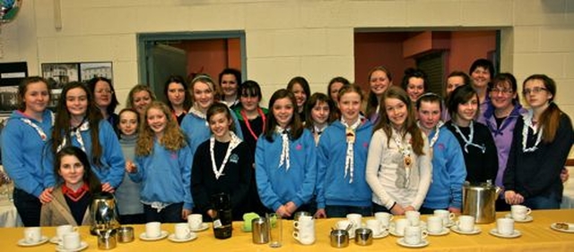 The catering corps – Stillorgan Girl Guides were hard at work in the kitchen to ensure everyone was well looked after in the parish hall following the service marking the 300th year of St Brigid’s Parish Church in Stillorgan. 