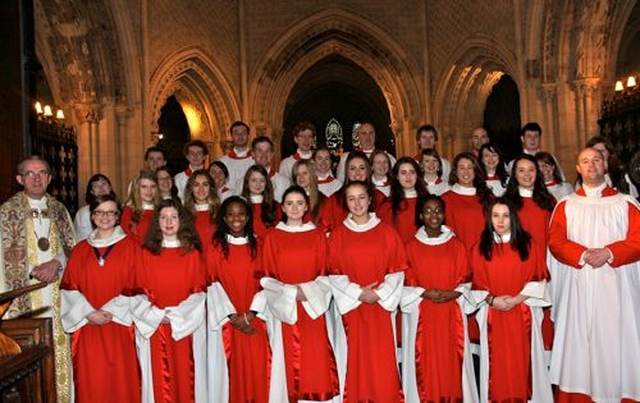 The new Girls’ Choir at Christ Church Cathedral, Dublin, was commissioned on Sunday January 20. They are pictured with the Cathedral Choir, the Dean the Very Revd Dermot Dunne and the cathedral’s musical director, Ian Keatley.