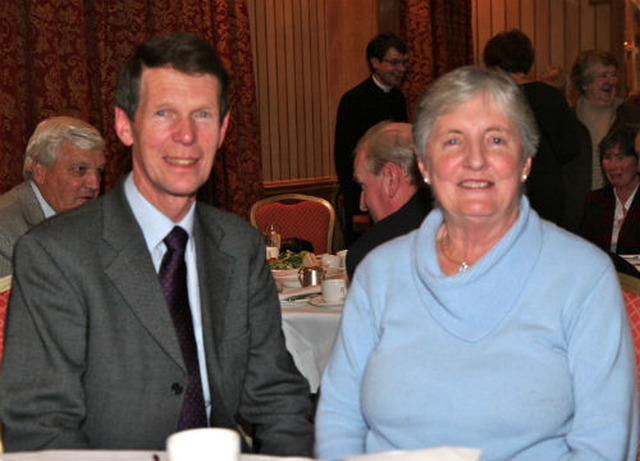 Charlie Sloane and Mavis Johnson in Fitzpatrick’s Castle Hotel following the institution of Revd Niall Sloane at Holy Trinity, Killiney.