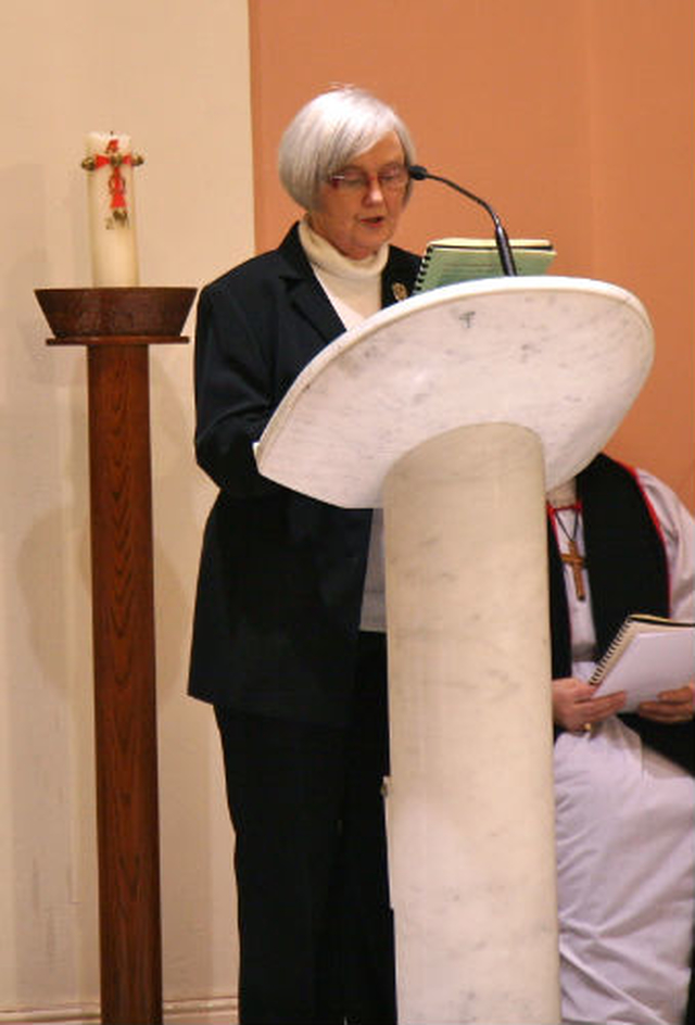 Reading the lesson at the Inaugural Service for the Week of Prayer for Christian Unity 2012 in Milltown was Mrs Rachel Bewley–Bateman of the Religious Society of Friends. 