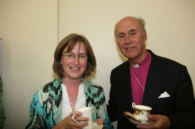 Pictured at the Institution of the Revd David Mungavin as Rector of Greystones are the Rt Revd John Taylor, retired Bishop of Glasgow and Galloway and Joyce Besanson of Greystones Parish.