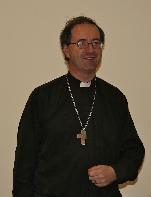 Bishop Michael Burrows pictured speaking at the first session of the Living Worship Course in Mageough House, Rathmines. Bishop Burrows spoke about the use of worship spaces in the context of modern liturgy.