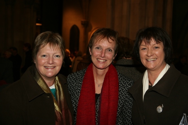 Pictured at the Choral Evensong in St Patrick's Cathedral to mark 150 years of the Adelaide School of Nursing are (left to right) Ruvé Stewart, Valerie Duffy and Denise Pierpoint, all current or former graduates of the Adelaide Hospital School of Nursing.
