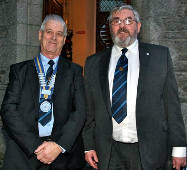 President of the Stedfast Association of former members and friends of the Boys’ Brigade in the Republic of Ireland, Ken Richards with Billy Ellis following the association’s New Year Bible Class on January 6 in St Brigid’s Church in Castleknock. 