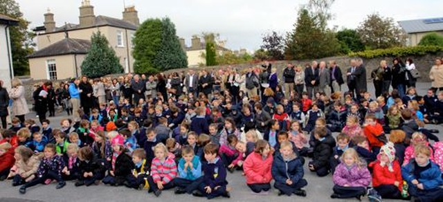 Pupils of St Andrew’s National School, Malahide and their parents, teachers and guests gathered in the school yard to witness the official opening of the new extension to their school this morning, October 11. 