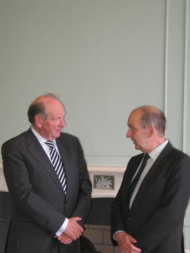 Pictured at the launch of Glionne, a database of Stained Glass windows of the Church of Ireland in the Irish Architectural Archive are Michael Webb, and David Lawrence.