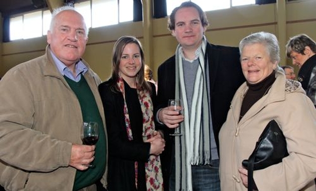 Jonathan Mitchell, Rebecca Hayes, Daniel Stanford and Vivienne Mitchell at the reception following the dedication of gifts in Holy Trinity, Killiney on Sunday February 3. 