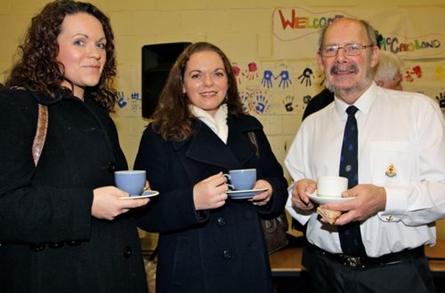 Coolock Girls’ Brigade leaders, Irene and Edel McCormack and Alan Privett of the Boys’ Brigade in Coolock are pictured following the institution of the Revd Norman McCausland as the new rector of Raheny and Coolock. 