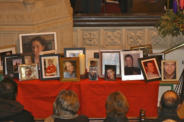 Sudden Adult Cardiac Death Syndrome Memorial Service in Monkstown Parish Church.