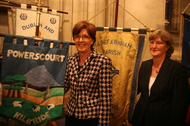 Barbara Dolan from Powerscourt and Valerie Blackely from Rathfarnham at the Mothers' Union Diocesan Festival Eucharist in Christ Church Cathedral.